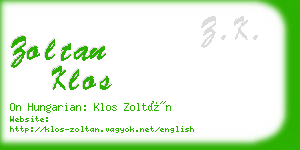 zoltan klos business card